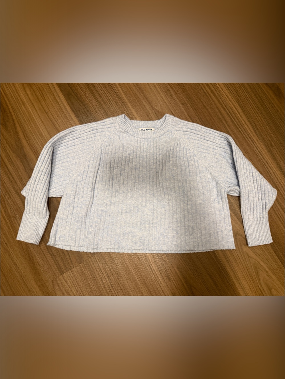 Old Navy Pale Blue Ribbed Crewneck Sweater